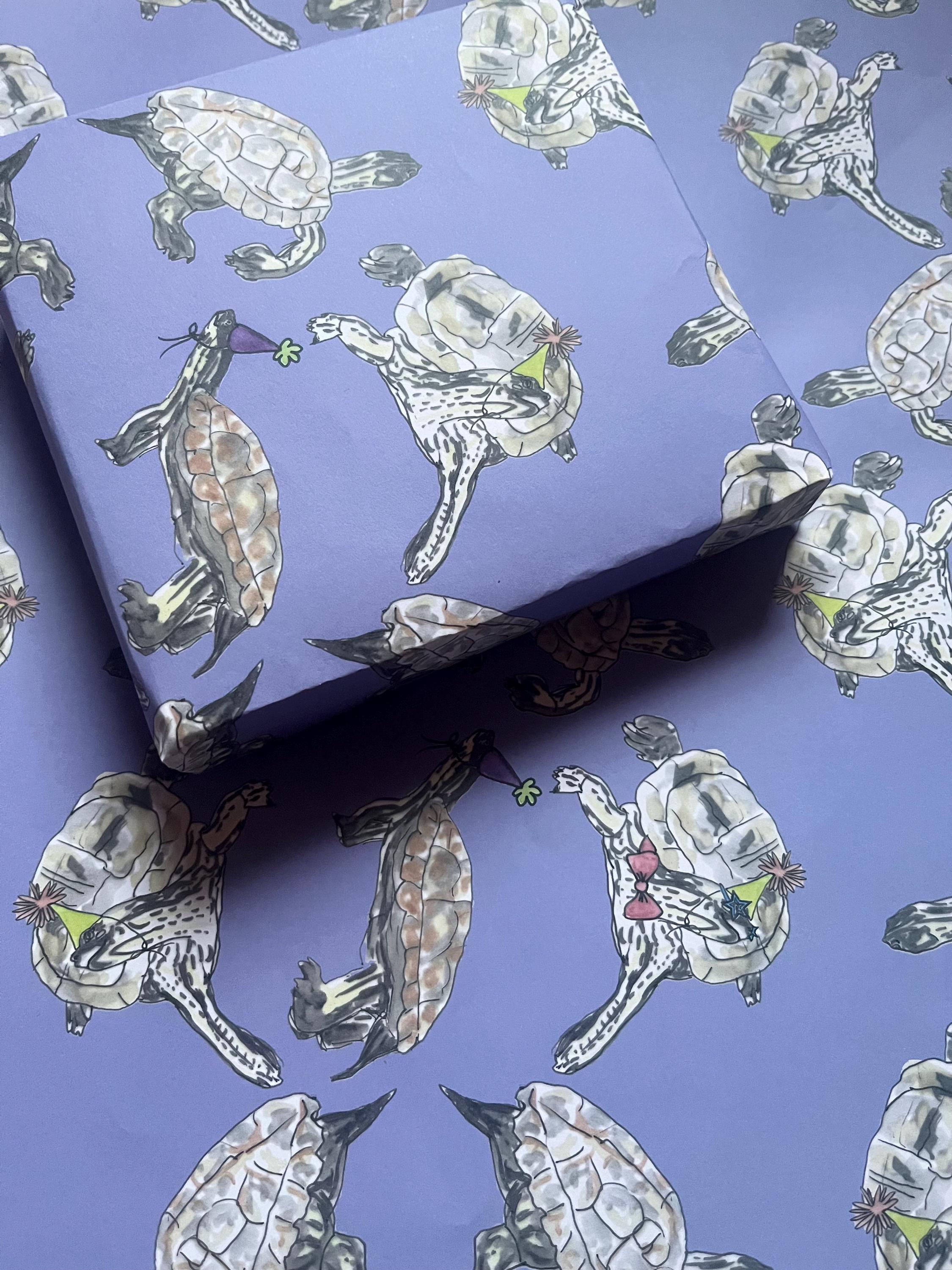 Terrapin Party Wrapping Paper - Turtle & Tortoise Gift Wrap