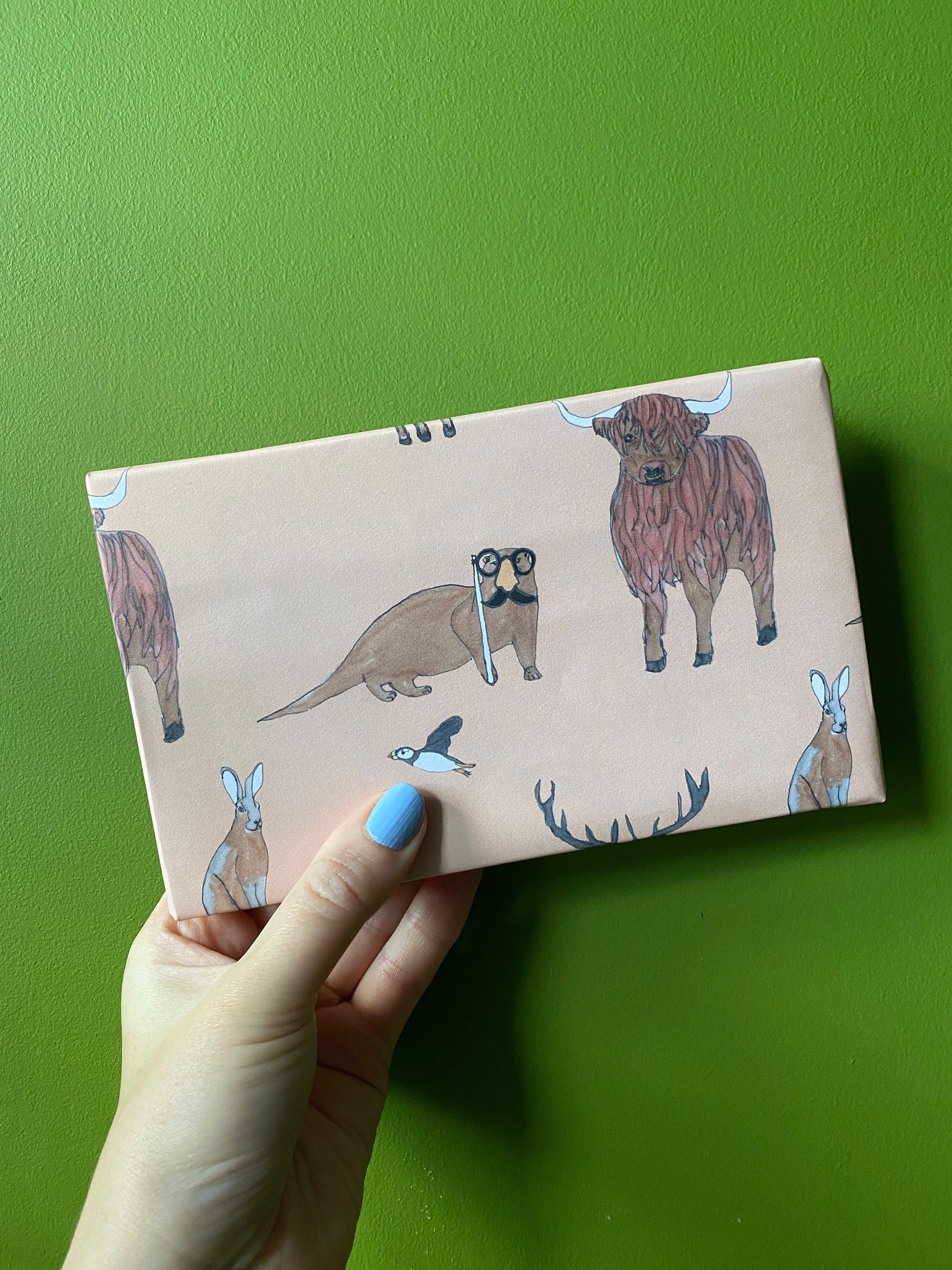 Scottish Wildlife Wrapping Paper - Highland Animals Gift Wrap