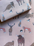 Scottish Wildlife Wrapping Paper - Highland Animals Gift Wrap