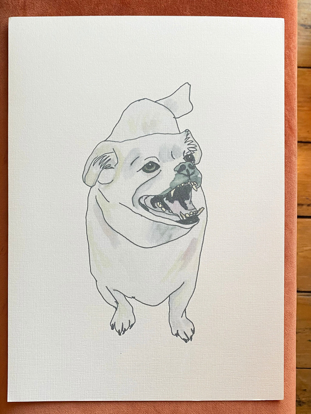Custom Pet Portrait - A4 Linen Paper Print