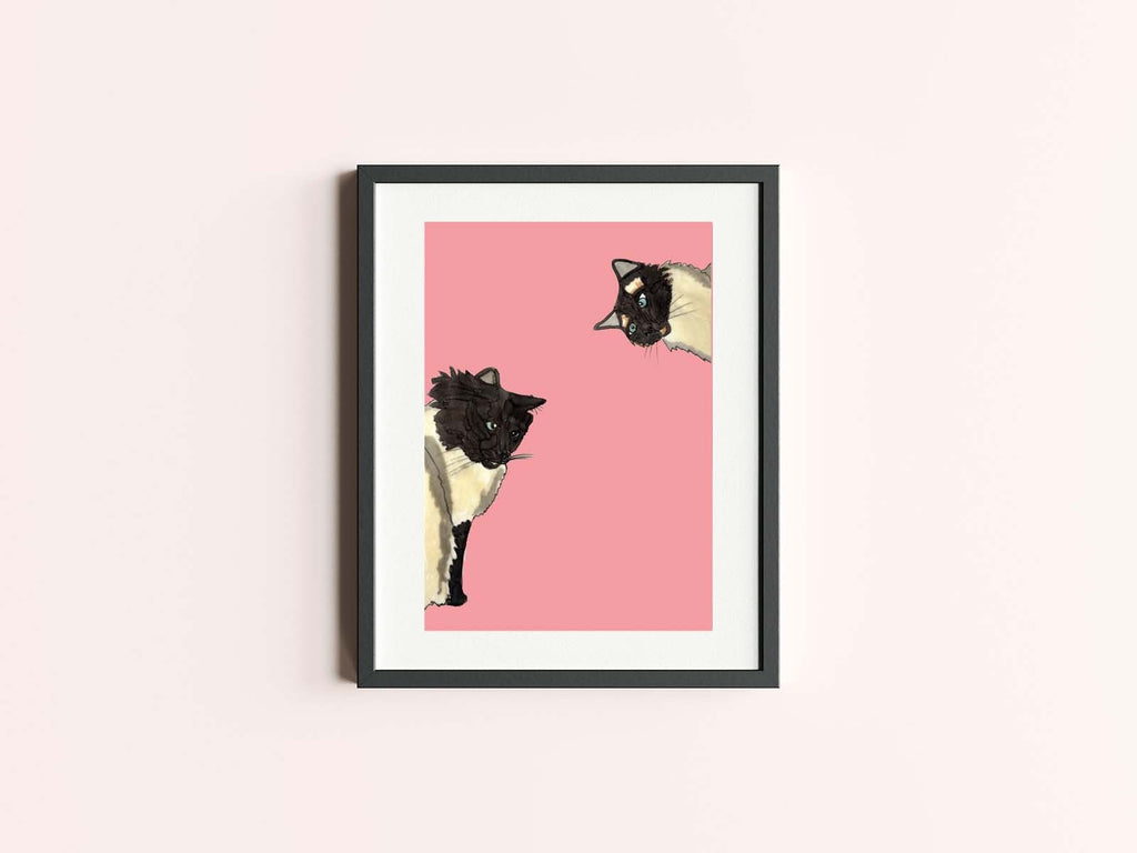 Goofy Cat Art Print - A4 Ragdoll Cat Print