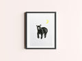 Moonlit Bear Lino Cut Art Print - A4 Black Bear Print