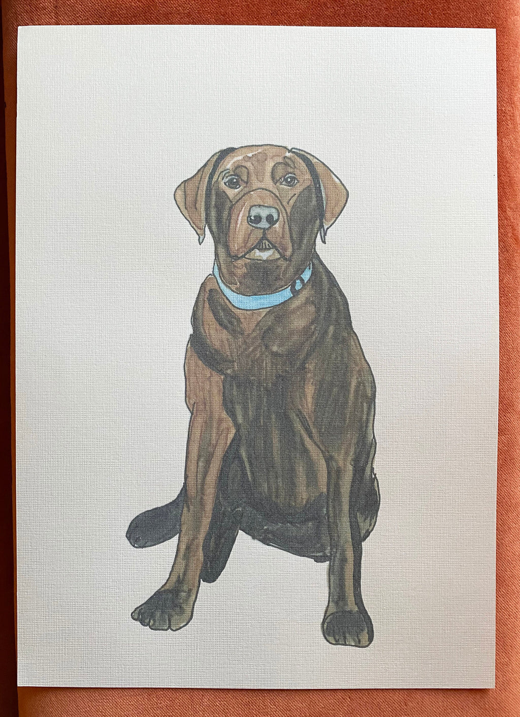 Custom Pet Portrait - A4 Linen Paper Print