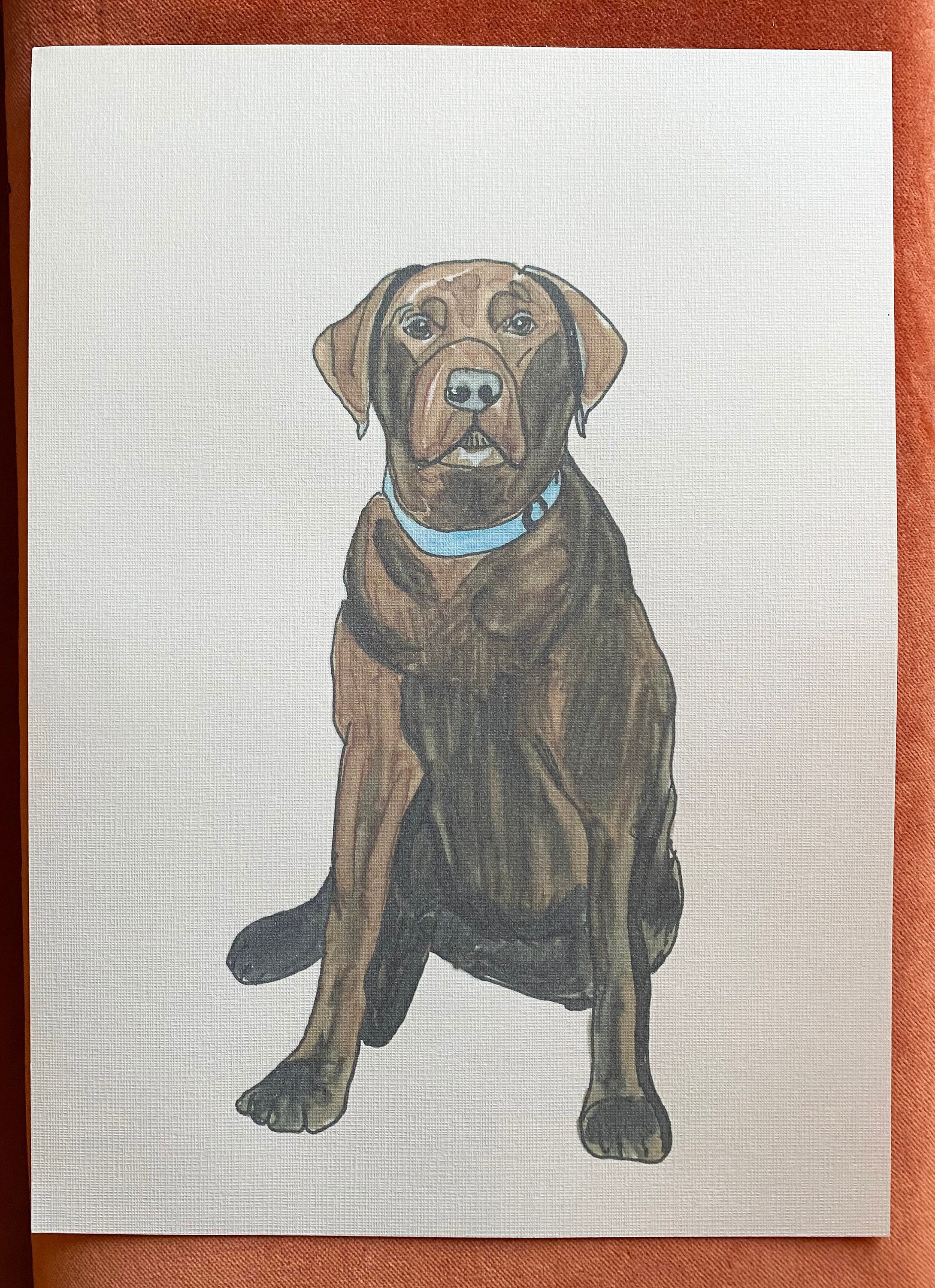 Custom Pet Portrait - A4 Linen Paper Print