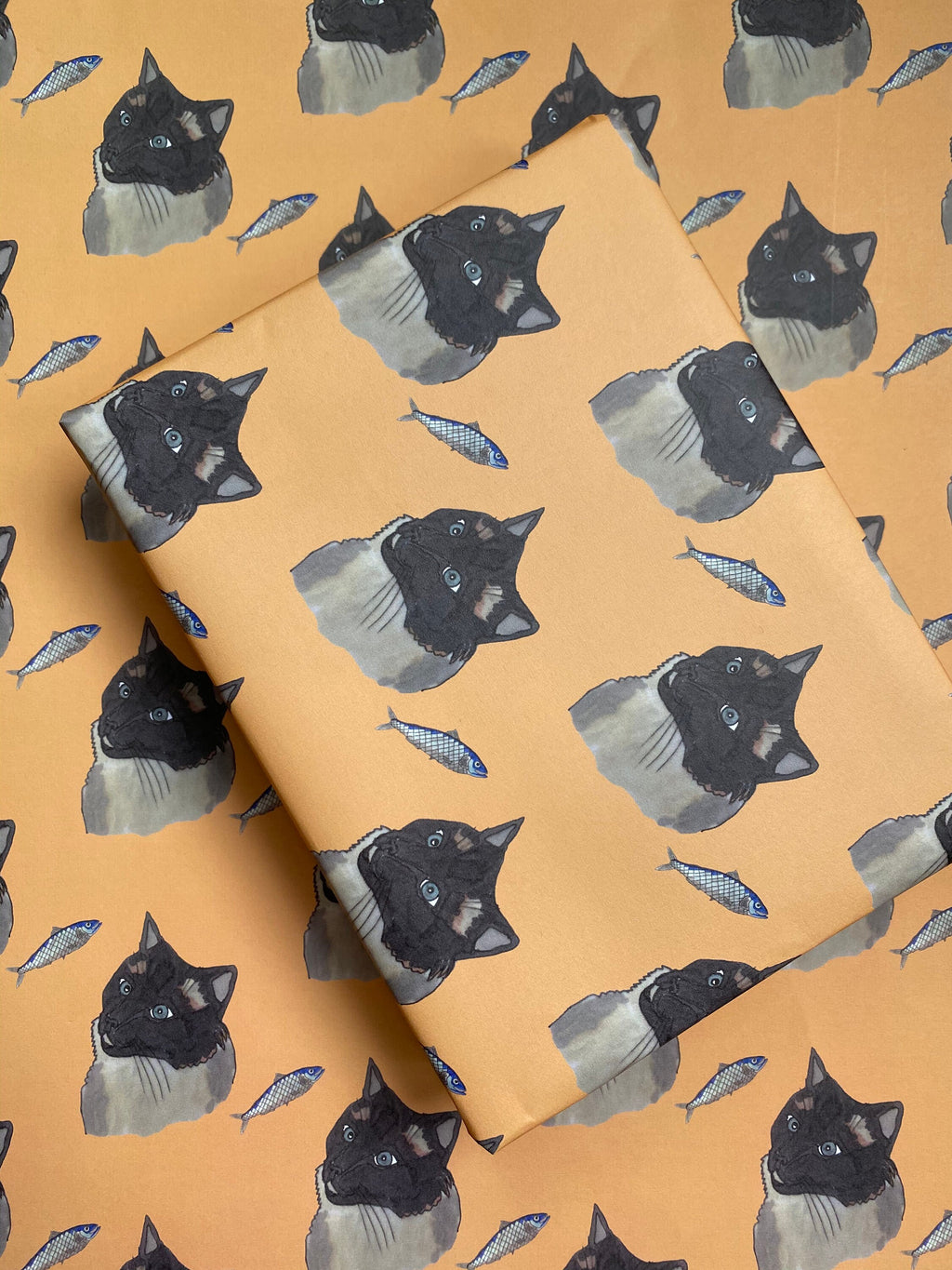 Cat Fish Wrapping Paper - Ragdoll Cat Gift Wrap