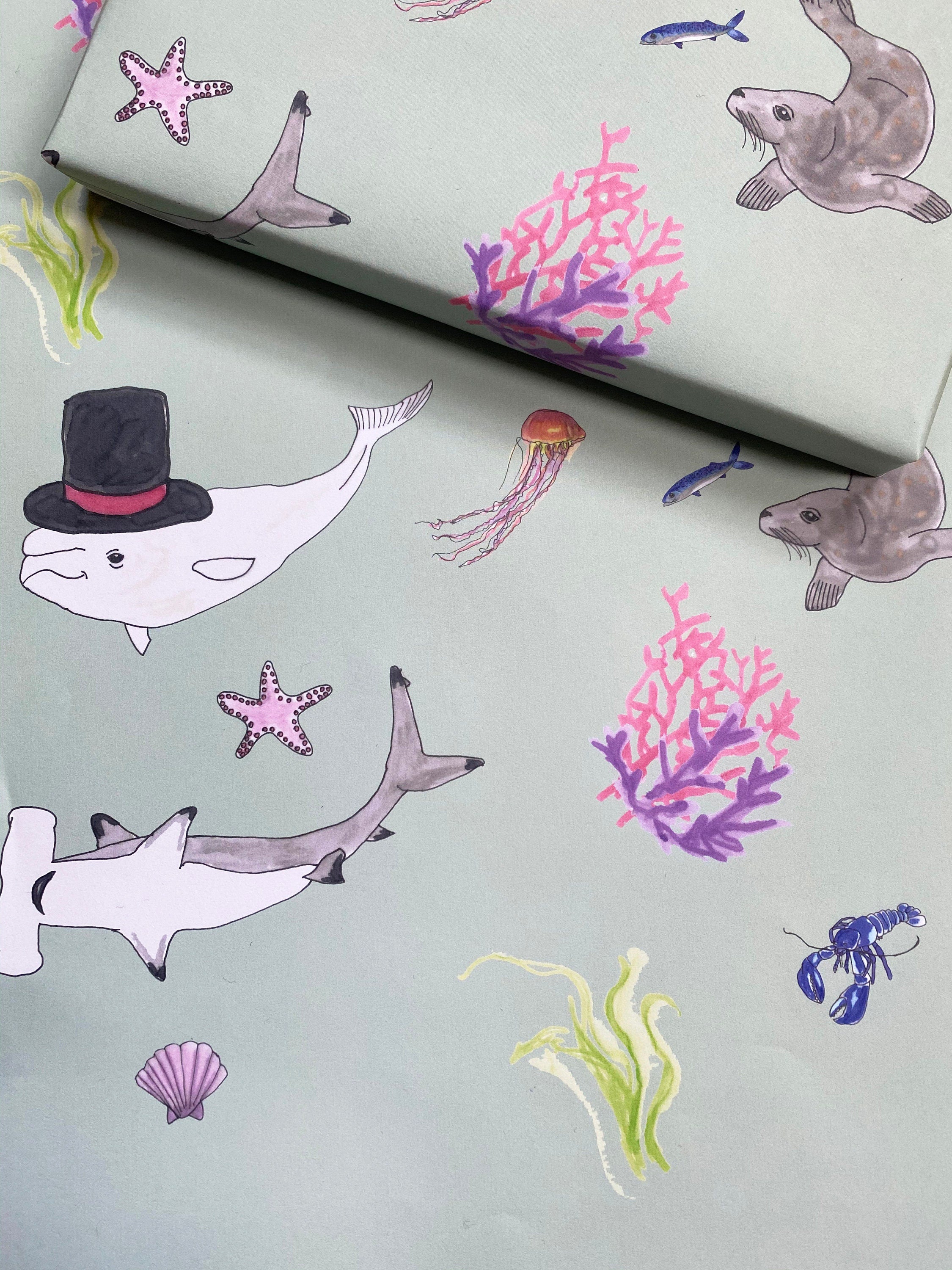 Under The Sea Wrapping Paper - Ocean Animals Gift Wrap