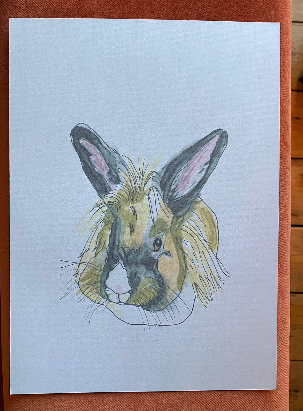 Custom Pet Portrait - A4 Linen Paper Print