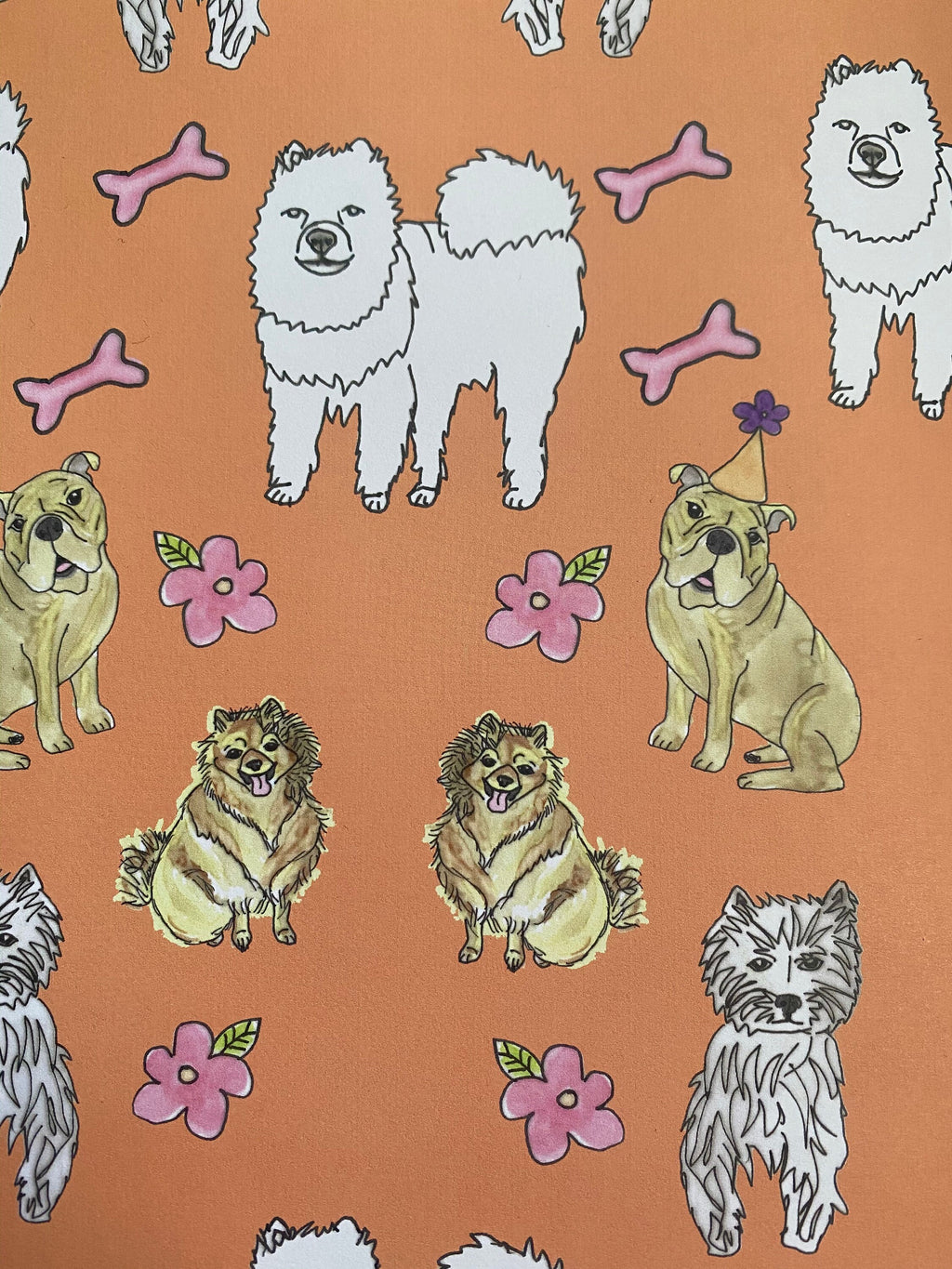 Party Dog Wrapping Paper - Fluffy Dogs Gift Wrap
