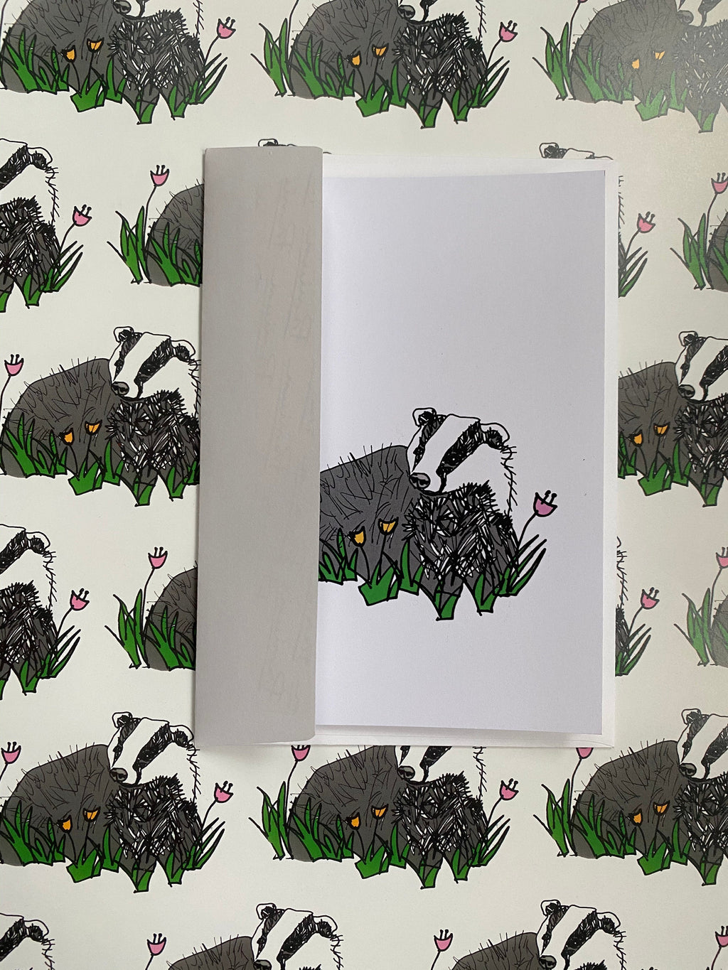 Badger Greetings Card - Wildlife Blank Card