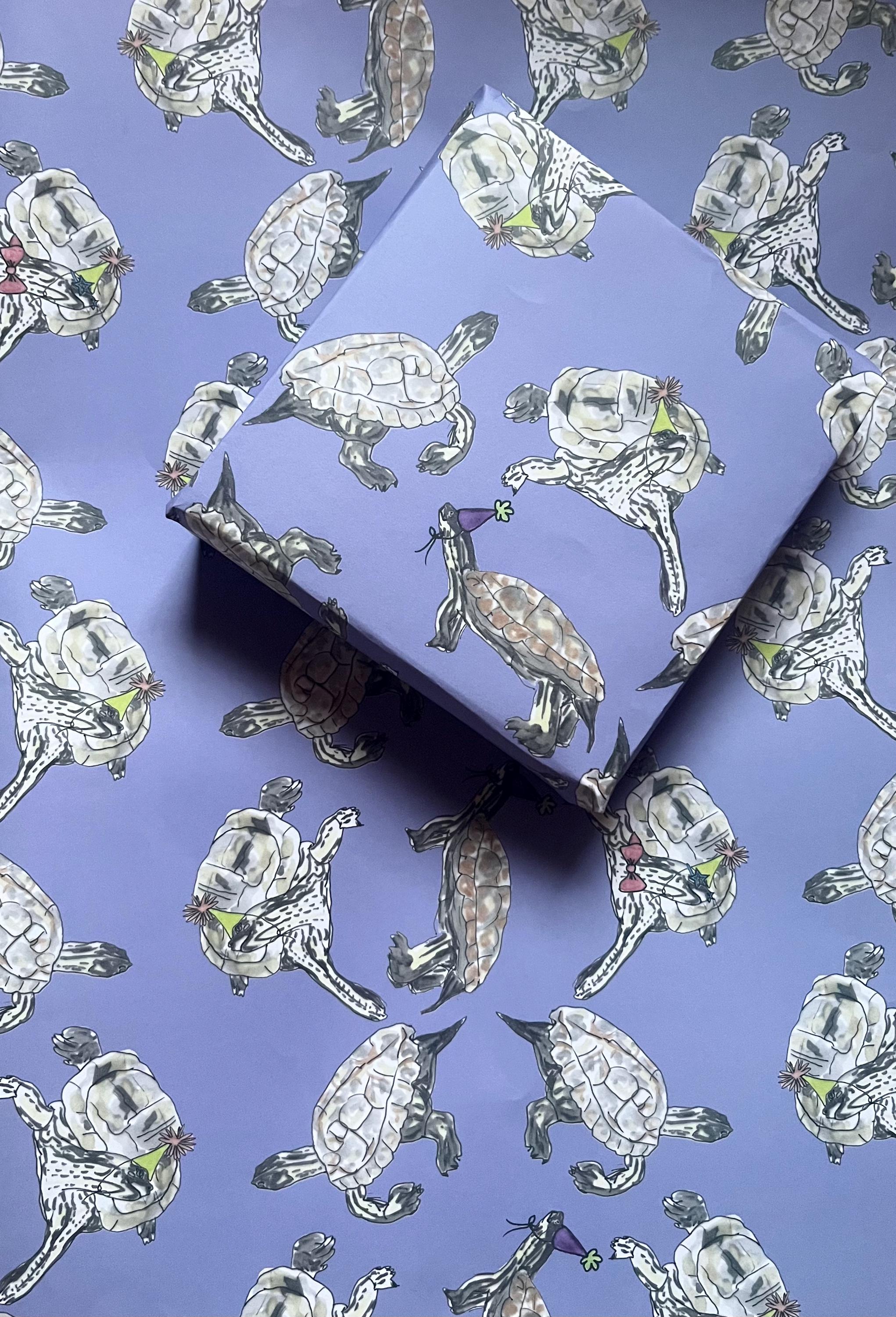 Terrapin Party Wrapping Paper - Turtle & Tortoise Gift Wrap