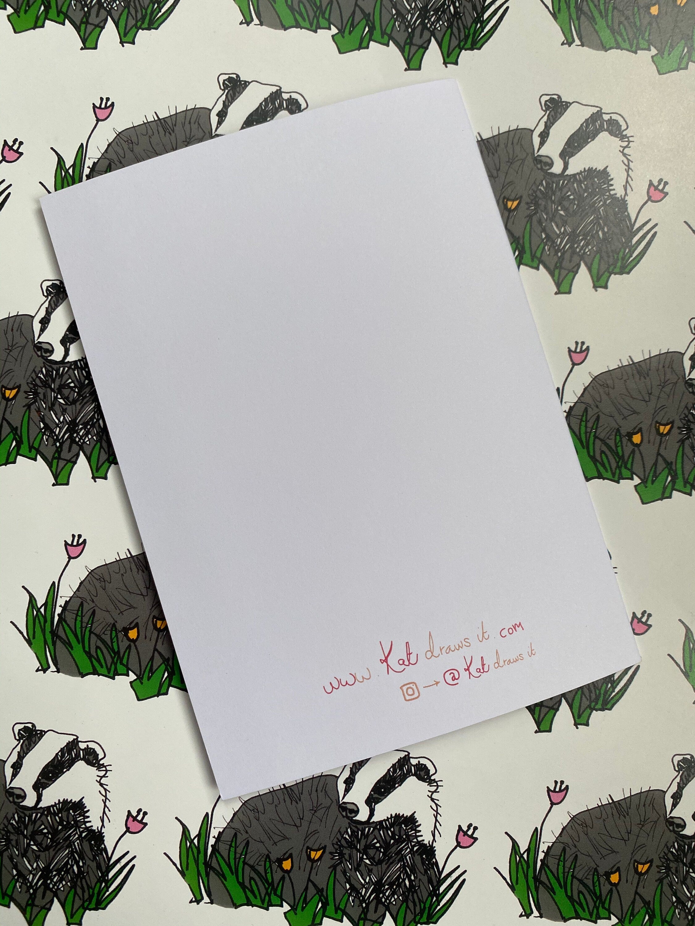 Badger Greetings Card - Wildlife Blank Card