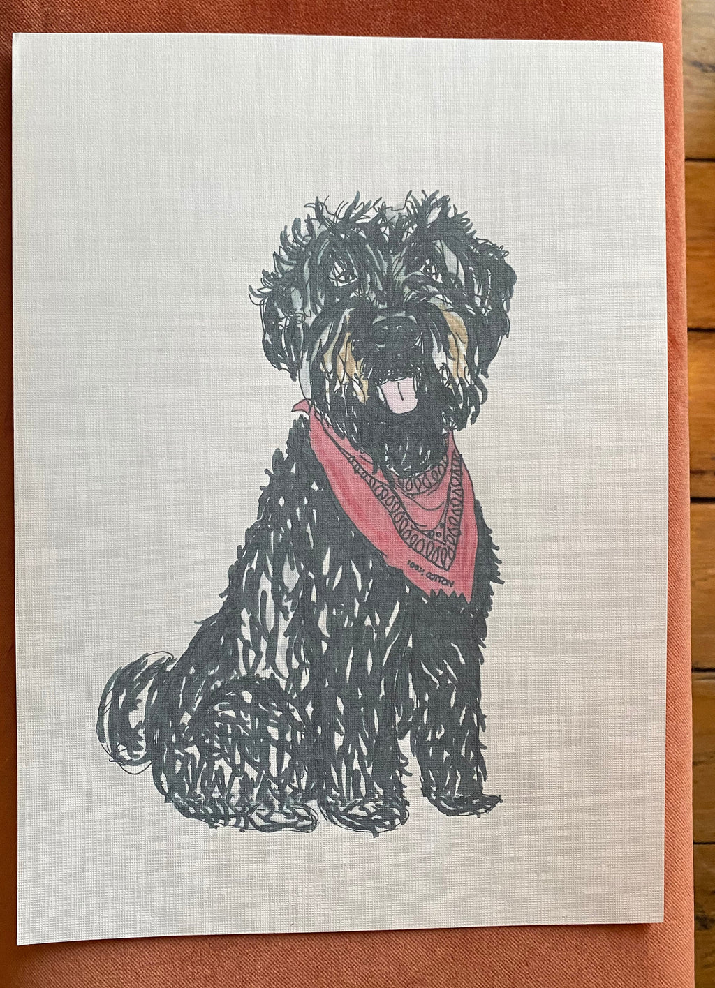 Custom Pet Portrait - A4 Linen Paper Print