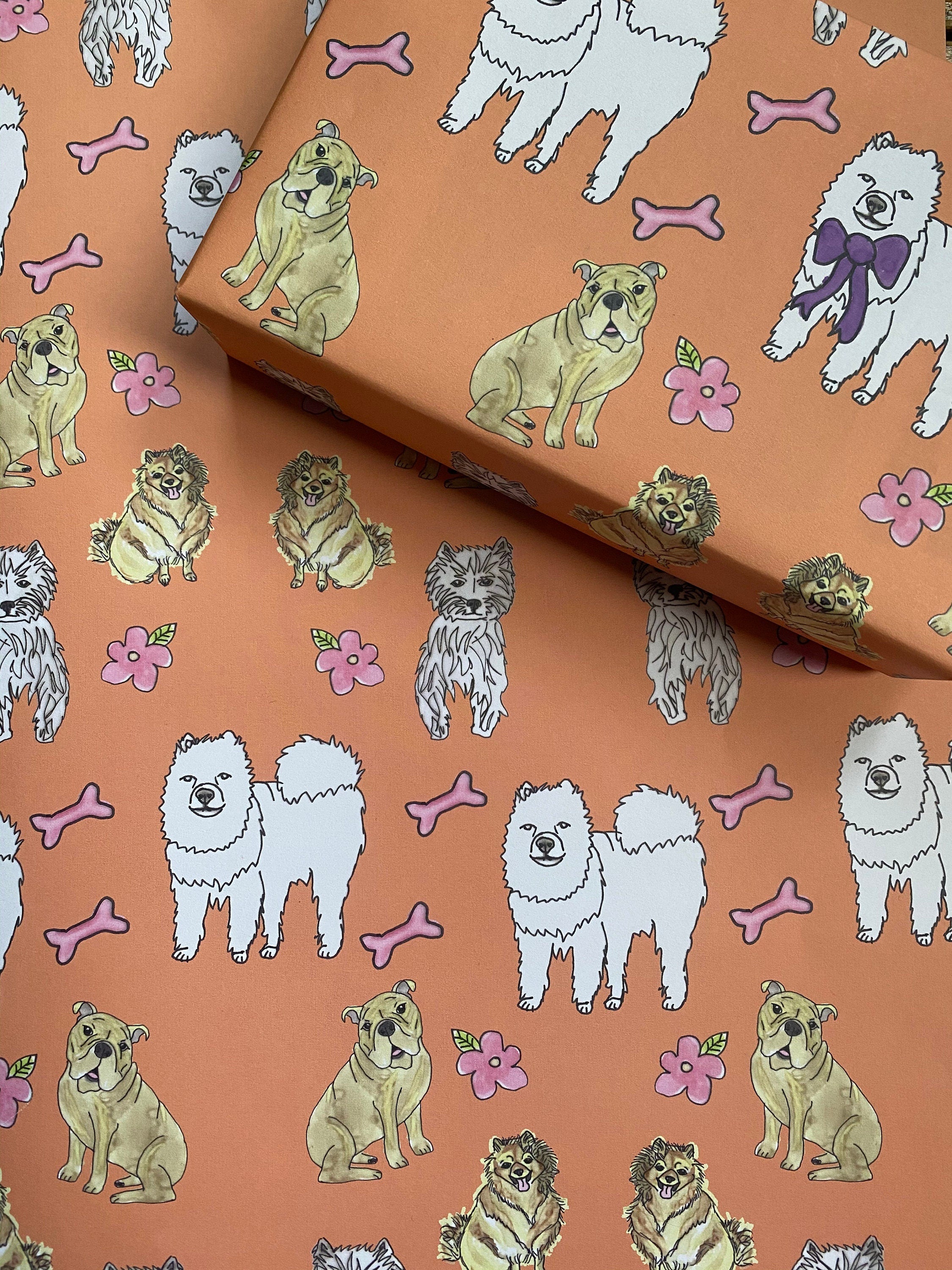 Party Dog Wrapping Paper - Fluffy Dogs Gift Wrap