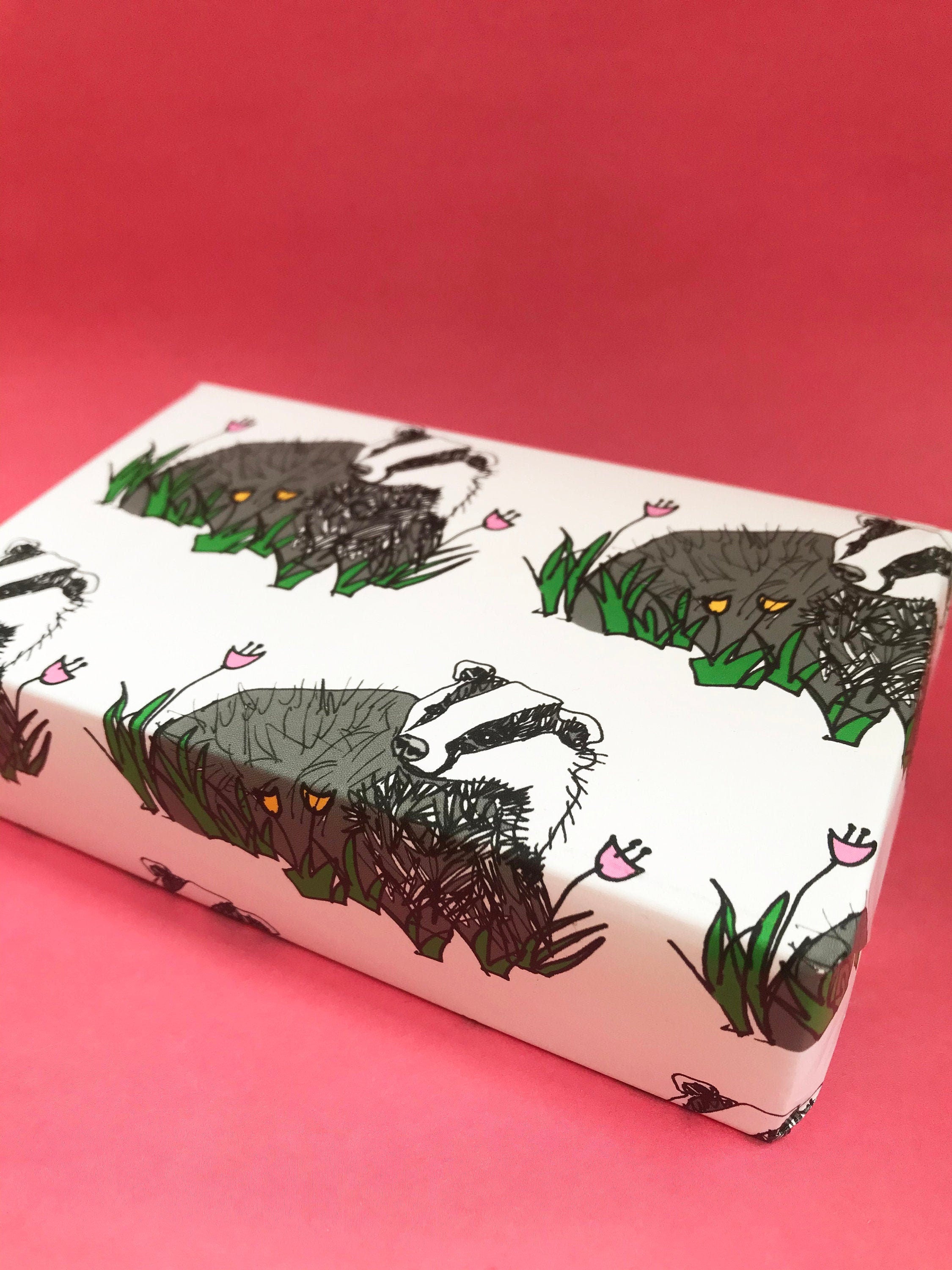 Badger Wrapping Paper - Wildlife Gift Wrap