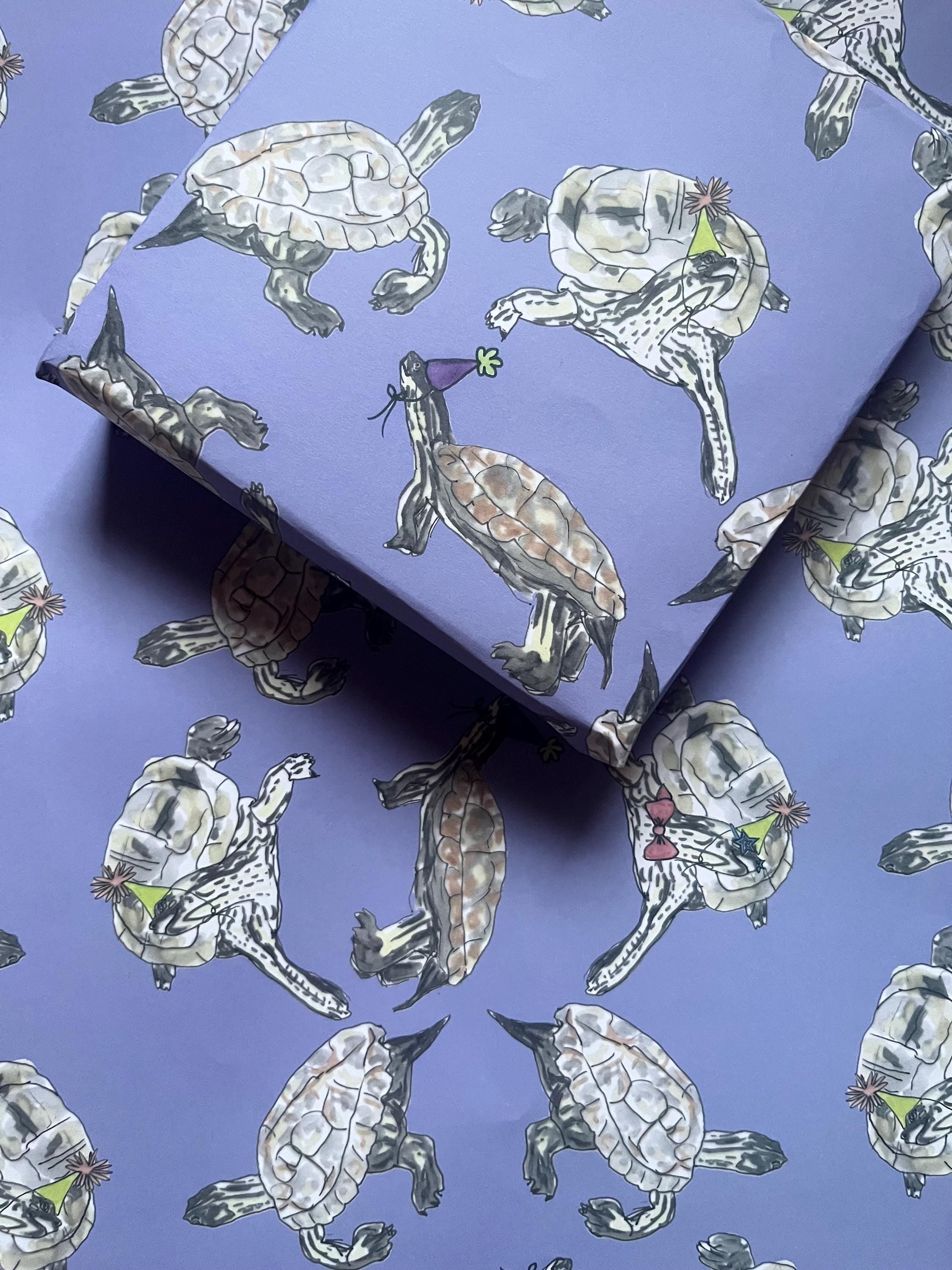 Terrapin Party Wrapping Paper - Turtle & Tortoise Gift Wrap