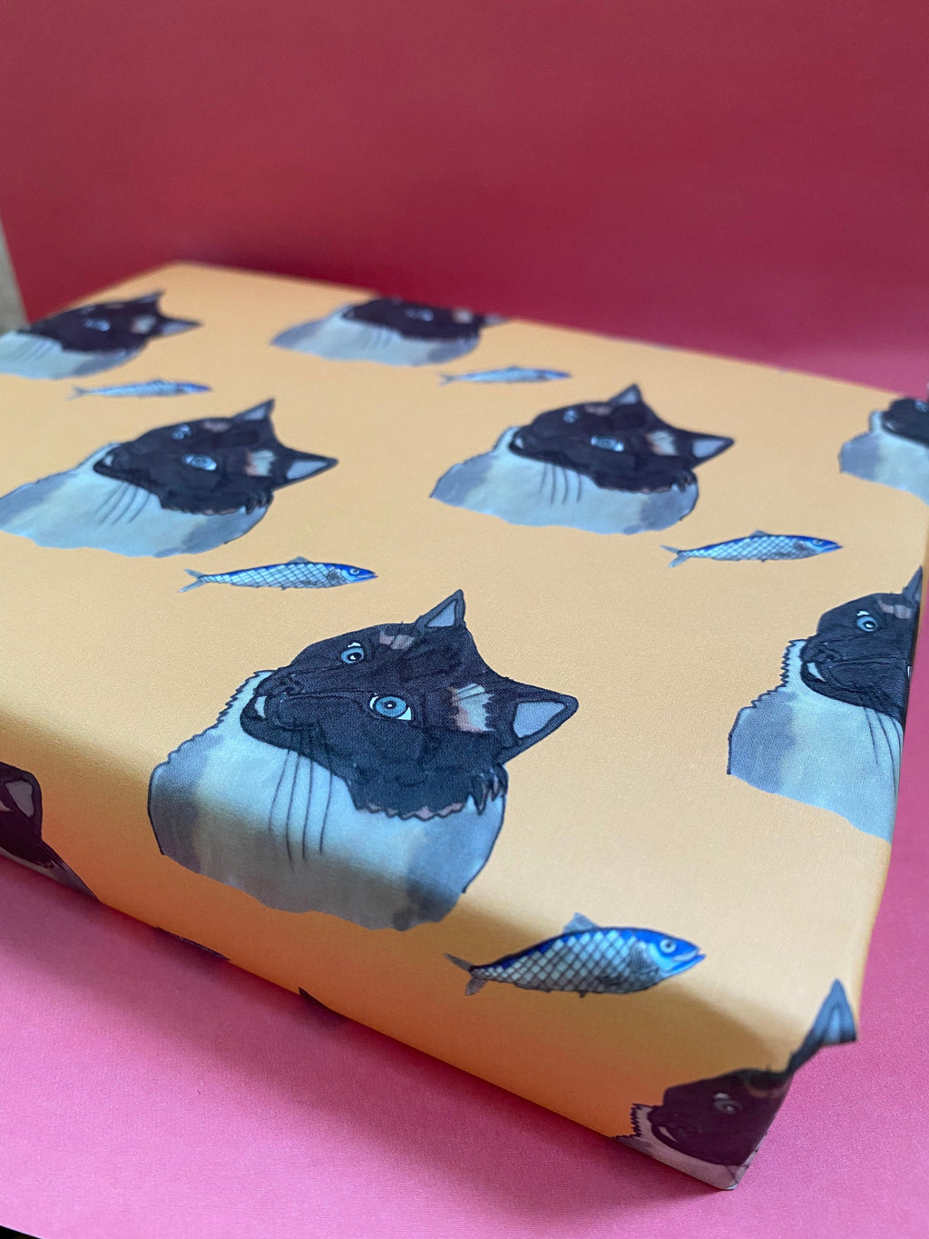 Cat Fish Wrapping Paper - Ragdoll Cat Gift Wrap