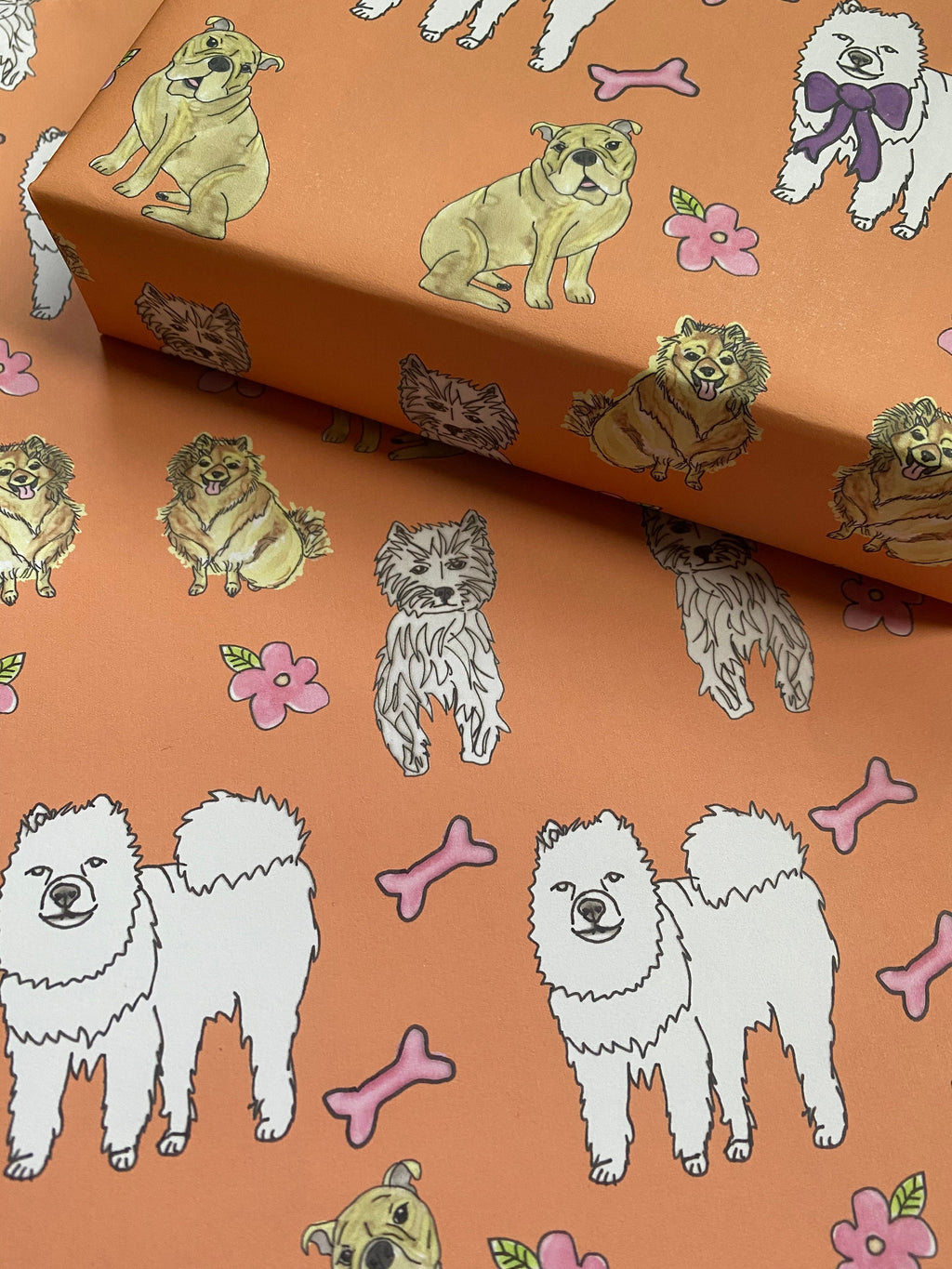 Party Dog Wrapping Paper - Fluffy Dogs Gift Wrap