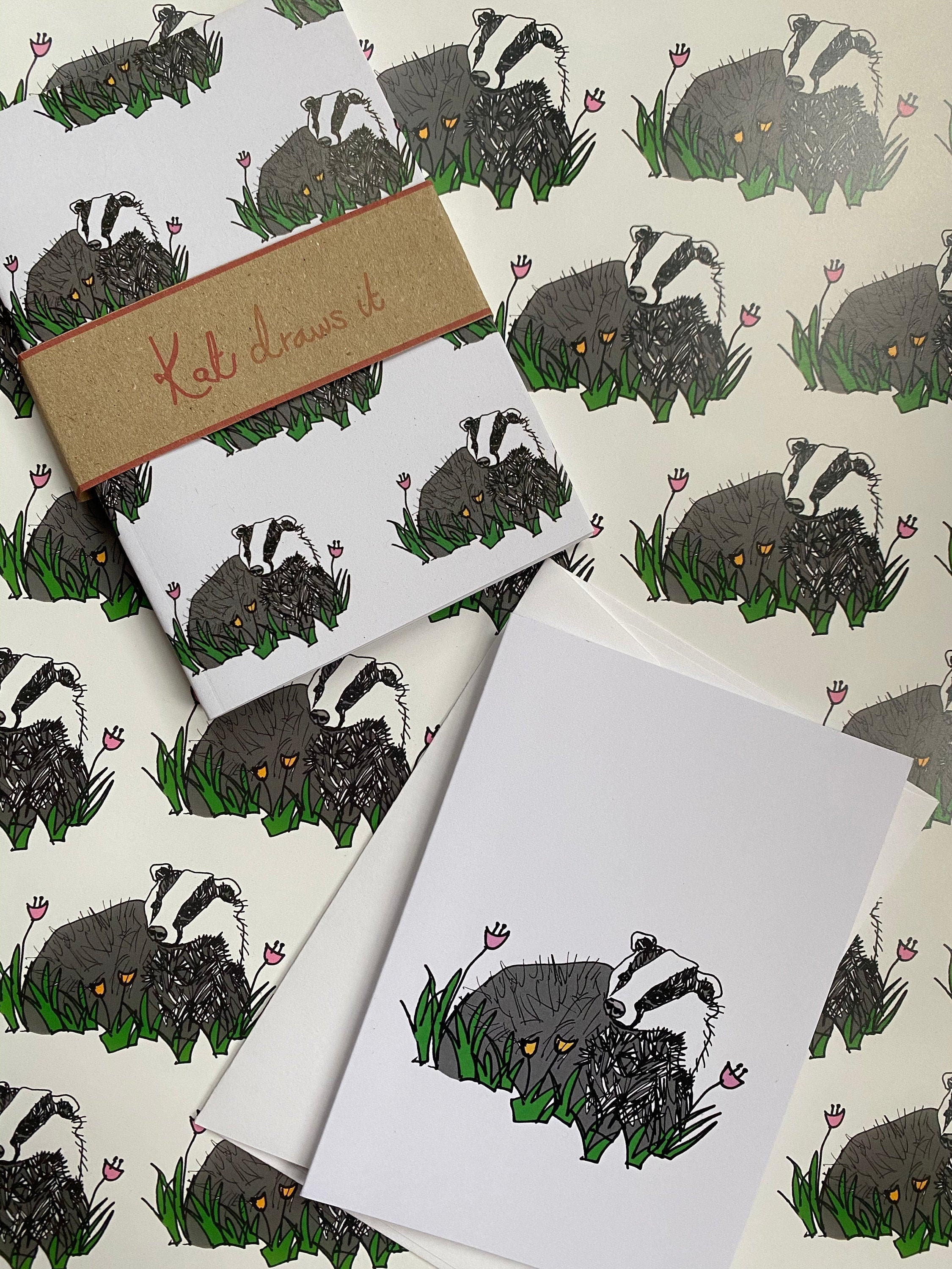 Badger Greetings Card - Wildlife Blank Card