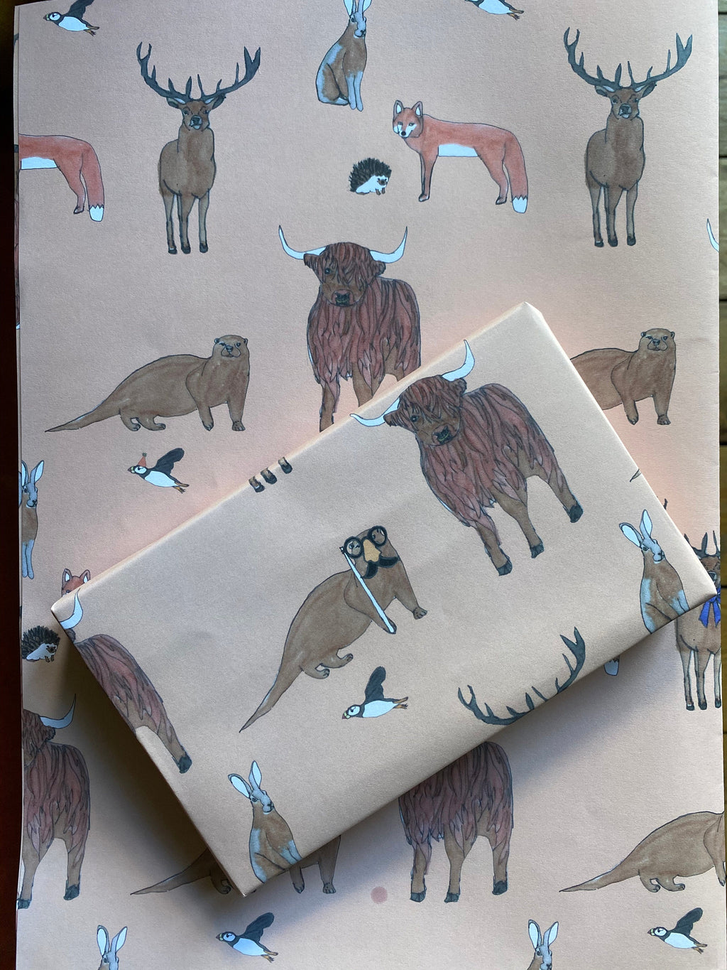 Scottish Wildlife Wrapping Paper - Highland Animals Gift Wrap